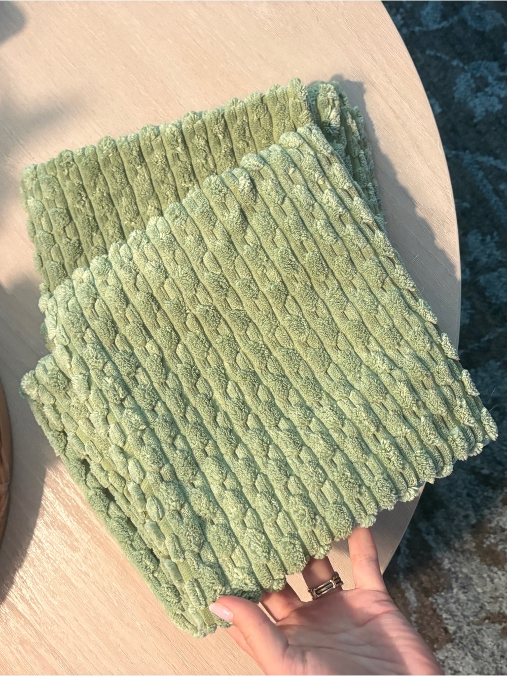 Set of 2 moss / sage green 18x18 throw pillow covers